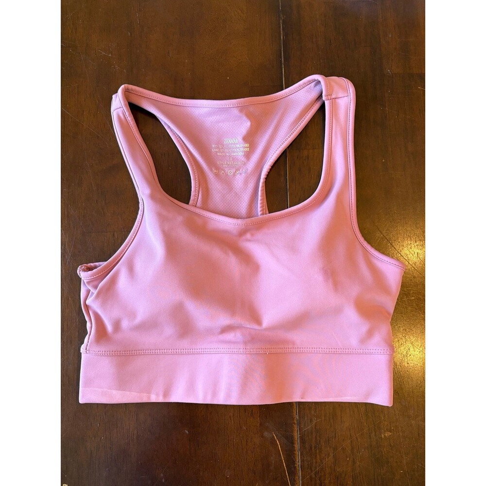 Zenana sports bra womans pink size S high impact NWOT stretchy soft